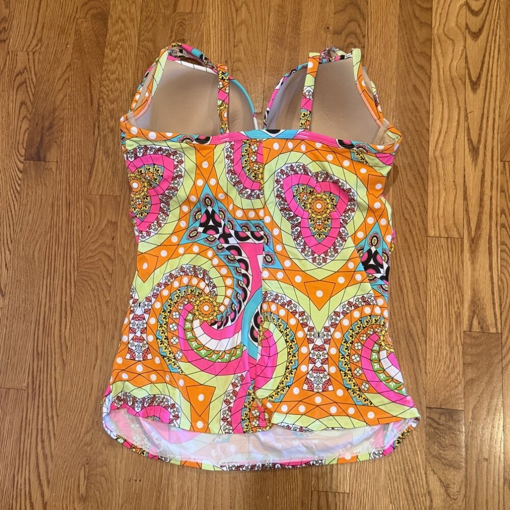 NWT Lane Bryant Swim Top Cacique Tankini 44DDD Underwire Molded Cup Adjust Strap - Picture 9 of 11